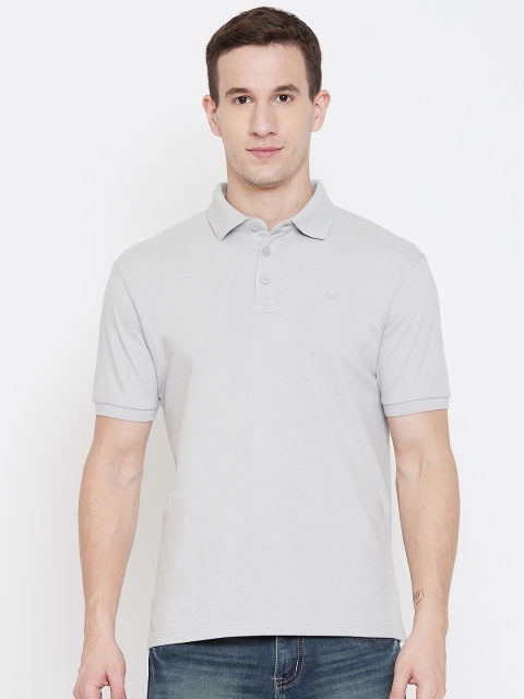 

HARBORNBAY Men Grey Solid Polo Collar T-shirt