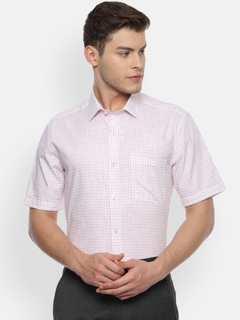 

Louis Philippe Men Pink Classic Slim Fit Checked Formal Shirt