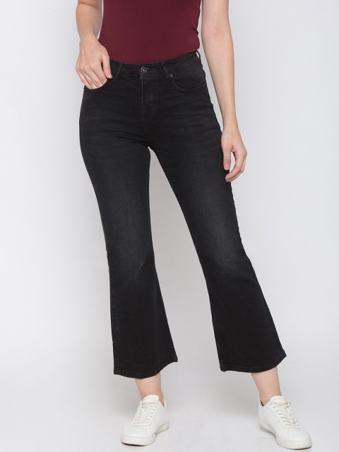 

Globus Women Black Flared High-Rise Clean Look Jeans