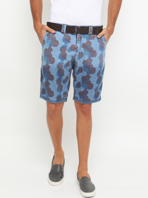 

WITH Men Blue & Brown Printed Regular Fit Chino Shorts