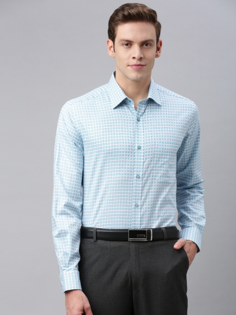 

Raymond Men Blue & White Contemporary Regular Fit Checked Formal Shirt