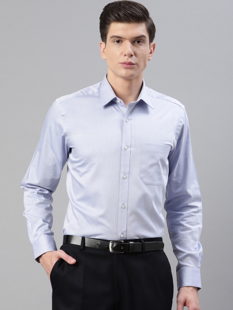 

Raymond Men Blue Contemporary Regular Fit Self-Design Formal Shirt