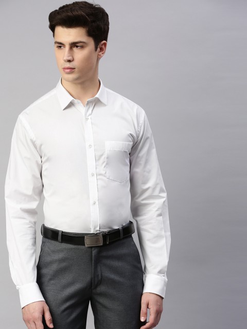 

Park Avenue Men White Slim Fit Solid Formal Shirt