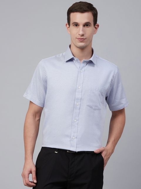 

Park Avenue Men Blue Regular Fit Self-Design Formal Shirt