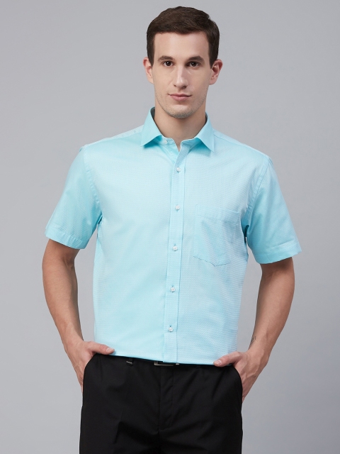 

Park Avenue Men Blue Regular Fit Self Design Formal Shirt