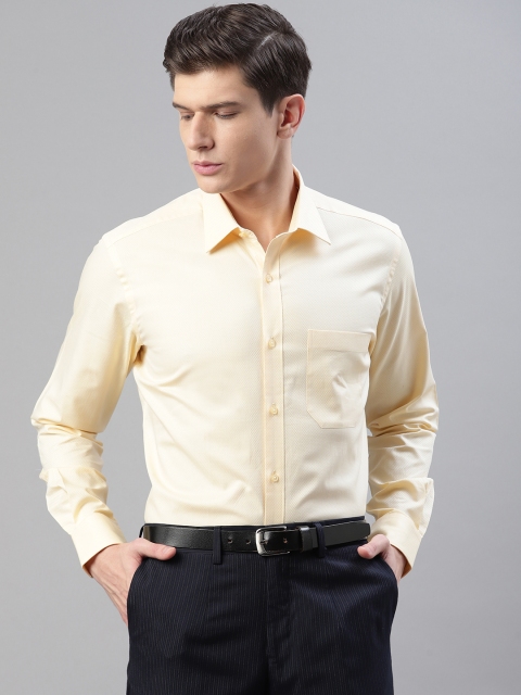 

Raymond Men Cream-Coloured Contemporary Fit Self Design Formal Shirt