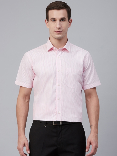 

Park Avenue Men Pink Regular Fit Checked Formal Shirt