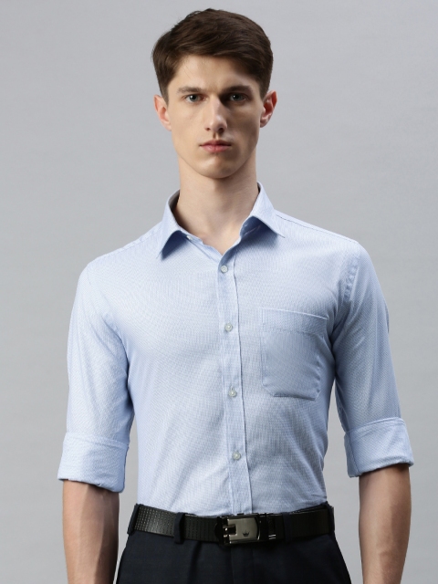 

Raymond Men Blue Contemporary Fit Self Design Formal Shirt