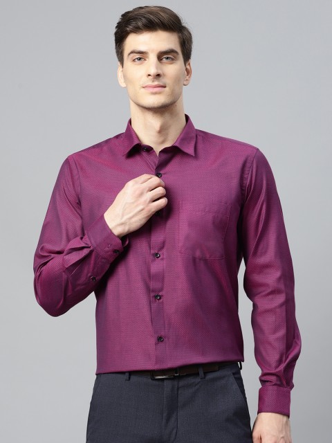 

Park Avenue Men Purple Regular Fit Self-Checked Easy Care Formal Shirt