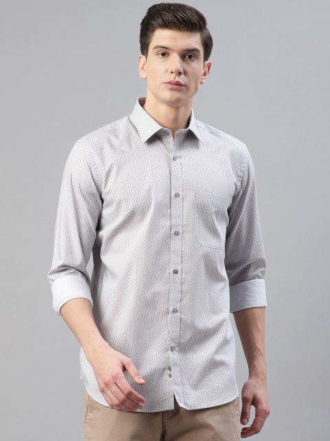 

Raymond Men Grey & Red Contemporary Fit Ditsy Print Casual Shirt