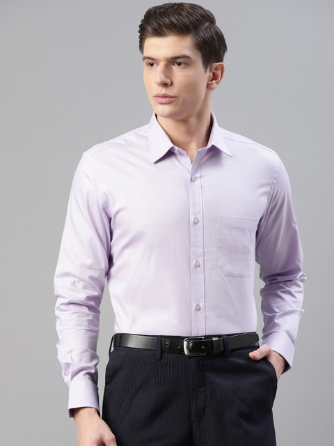 

Raymond Men Lavender Contemporary Fit Self Design Formal Shirt