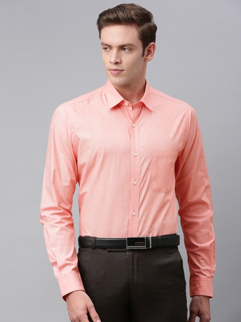 

Raymond Men Coral Orange Slim Fit Solid Formal Shirt