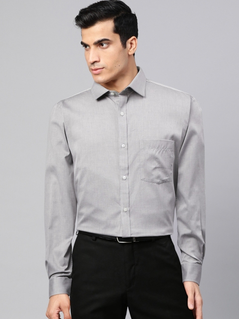 

Park Avenue Men Grey Cotton Slim Fit Solid Formal Shirt