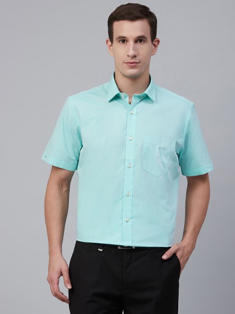 

Park Avenue Men Sea Green Regular Fit Solid Formal Shirt