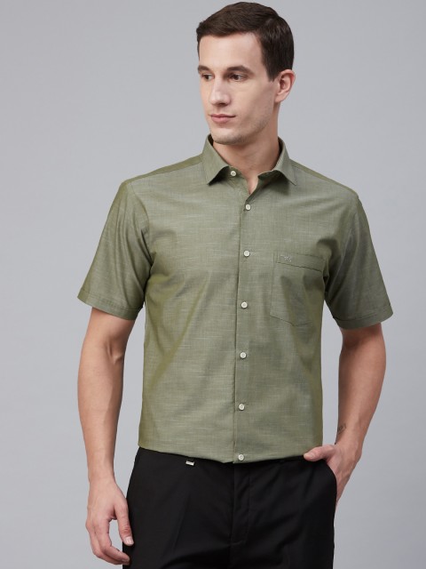 

Park Avenue Men Olive Green Slim Fit Solid Formal Shirt
