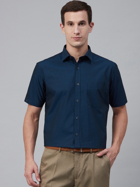 

Park Avenue Men Navy Blue Regular Fit Solid Formal Shirt