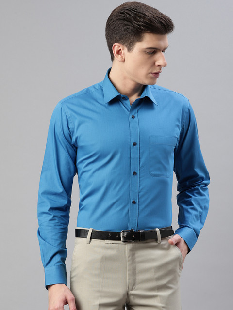 

Raymond Men Blue Slim Fit Solid Formal Shirt