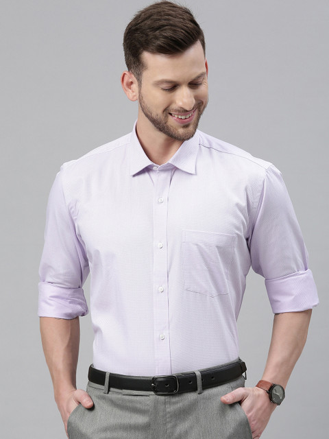 

Park Avenue Men Violet Self Design Regular Fit Formal Shirt