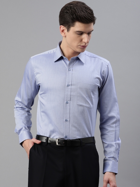 

Raymond Men Blue Slim Fit Self Design Formal Shirt