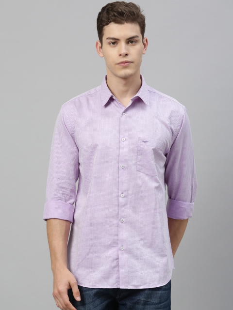 

Park Avenue Men Violet & White Slim Fit Checked Casual Shirt