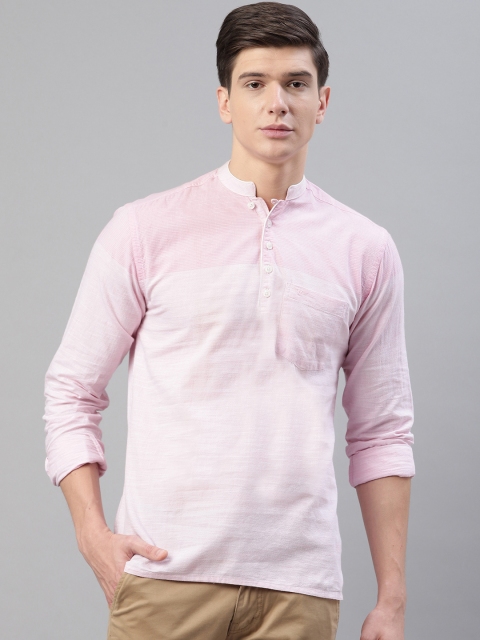 

Park Avenue Men Pink Slim Fit Striped Detail Casual Shirt