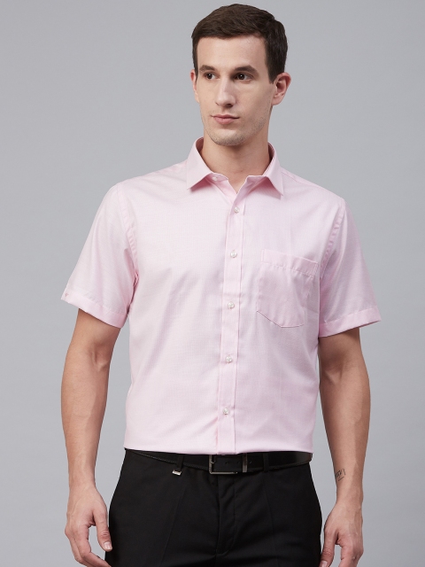 

Park Avenue Men Pink Regular Fit Self Design Formal Shirt