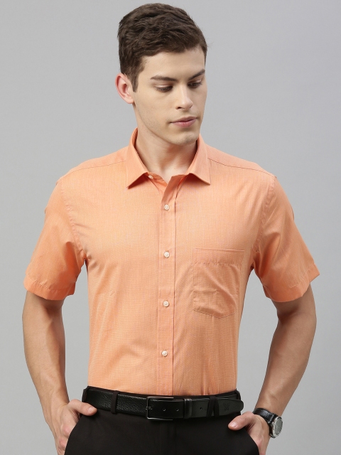 

Park Avenue Men Orange & White Dual Tone Regular Fit Solid Formal Shirt