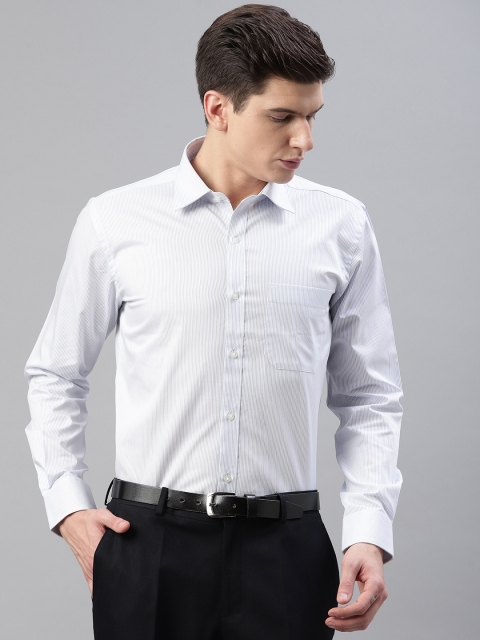 

Raymond Men White & Blue Contemporary Fit Striped Formal Shirt