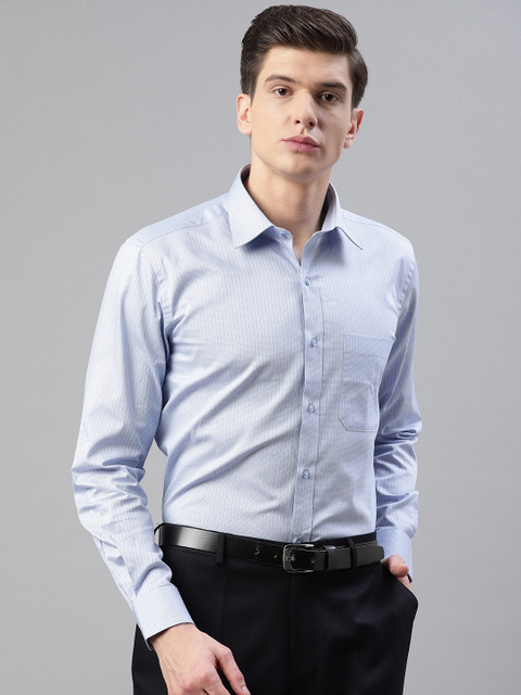 

Raymond Men Blue Contemporary Fit Self-Design Formal Shirt