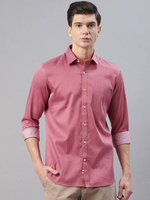 

Raymond Men Red & White Contemporary Fit Printed Casual Shirt