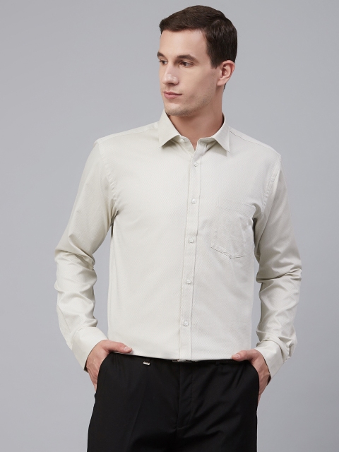 

Park Avenue Men Beige Slim Fit Textured Formal Shirt