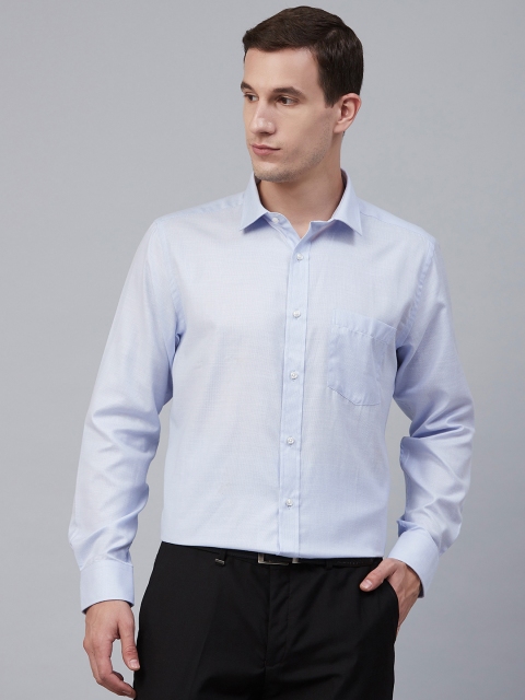 

Park Avenue Men Blue Regular Fit Self Design Easy Care Formal Shirt