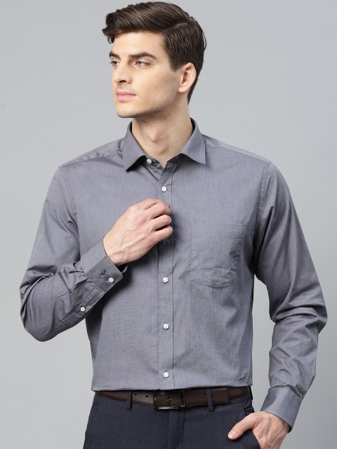 

Park Avenue Men Charcoal Grey Regular Fit Solid Formal Shirt