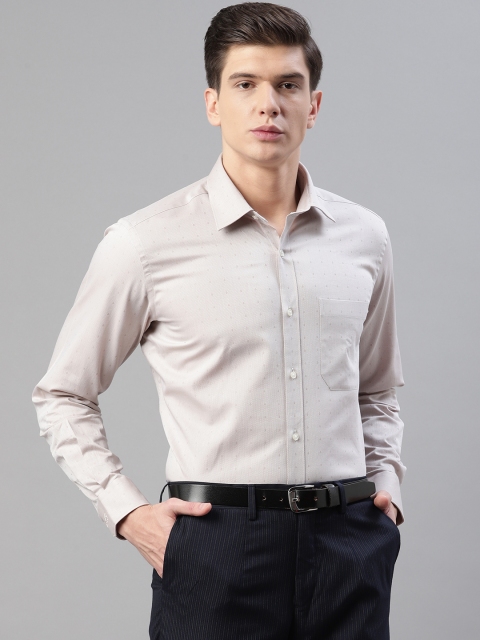 

Raymond Men Beige Contemporary Regular Fit Self Design Formal Shirt
