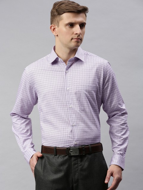 

Raymond Men Purple & White Regular Contemporary Fit Checked Formal Shirt