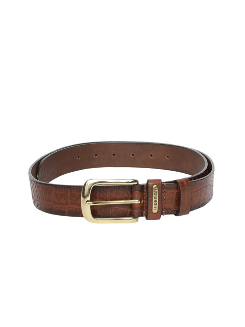 

Hidesign Men Tan Brown Textured Leather Belt