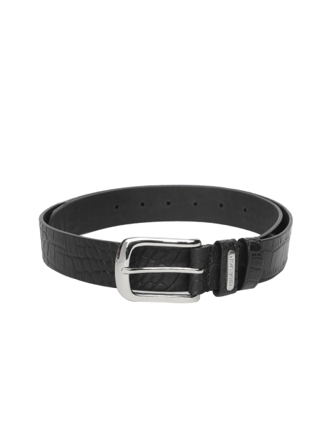 

Hidesign Men Black Textured Leather Belt