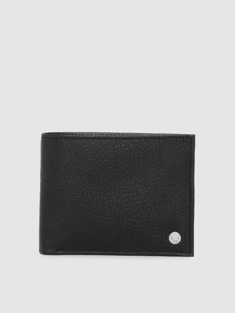 

Hidesign Men Black Leather Two Fold Wallet