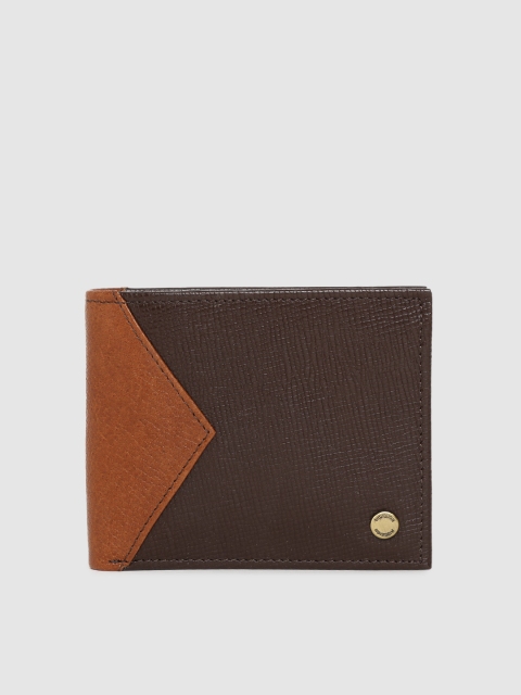 

Hidesign Men Brown Leather Textured Two Fold Leather Wallet