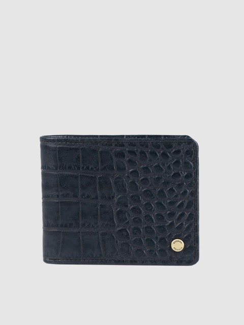 

Hidesign Men Blue Textured Two Fold Wallet