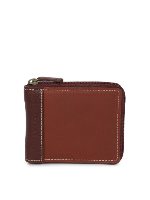 

Hidesign Men Red Solid Two Fold Leather Wallet