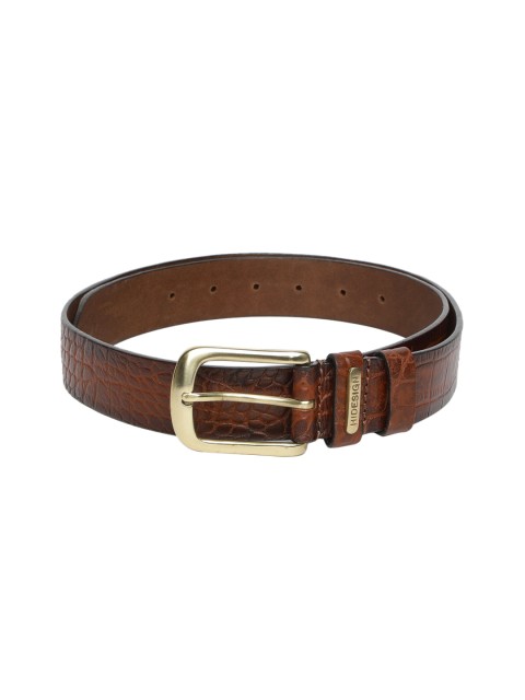 

Hidesign Men Tan Brown Textured Leather Belt
