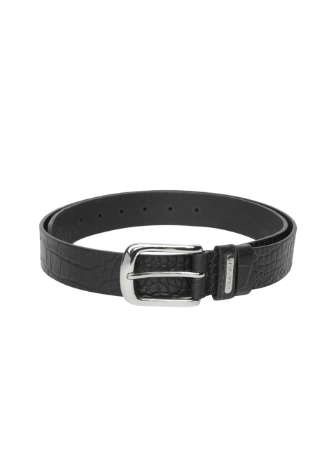 

Hidesign Men Black Textured Leather Belt