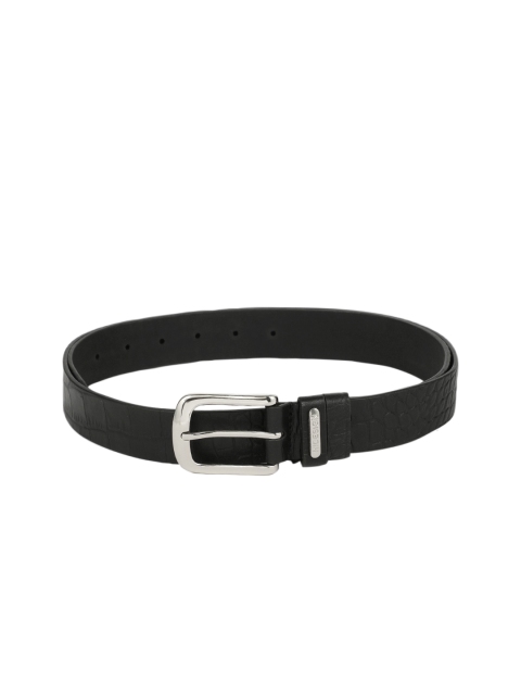 

Hidesign Men Black Solid Leather Belt