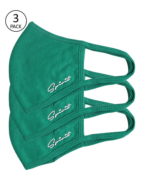 

Spirit Adults Pack Of 3 Green Printed 3-Ply Reusable Cloth Masks