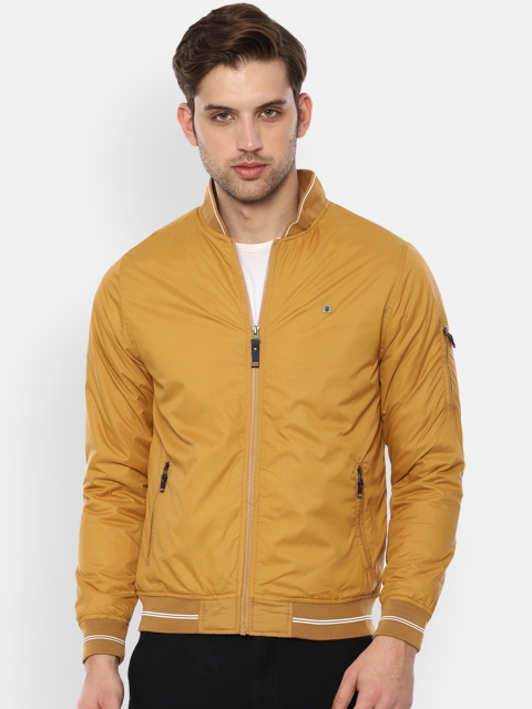 

Louis Philippe Sport Men Mustard Yellow Solid Windcheater Bomber