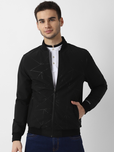 

Louis Philippe Sport Men Black Printed Windcheater Bomber