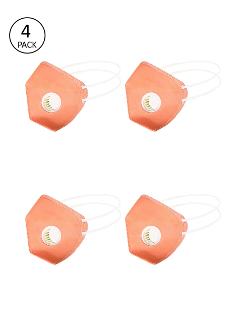 

JS Care Kids Pack Of 4 Orange 6-Ply Reusable N95 Masks