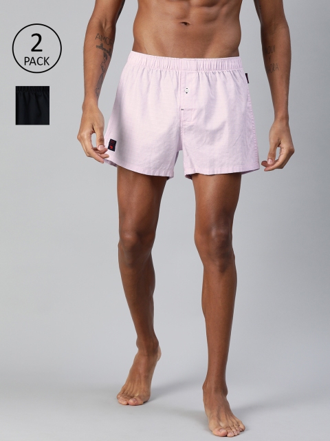 

THE BEAR HOUSE Men Pack of 2 Woven Pure Cotton Boxers TBH-PACHA, Assorted
