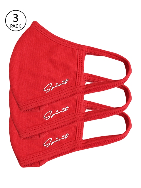 

Spirit Unisex Red 3 Pcs 3-Ply Cotton Outdoor Reusable Masks